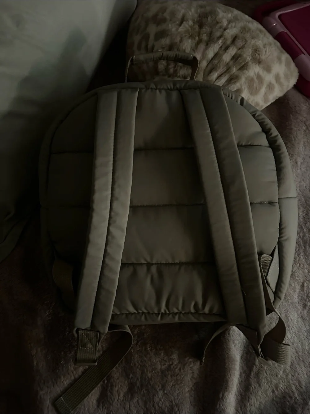 Quilted Puffer Women’s Backpack in Olive